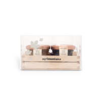 Cassetta in legno naturale 3 confetture e 1 miele